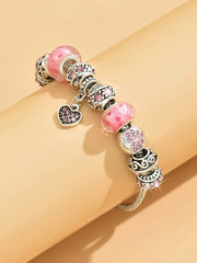 Women's breast cancer pink bracelet