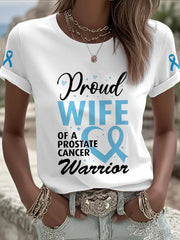 Women's Prostate Cancer Awareness Wife T-Shirt