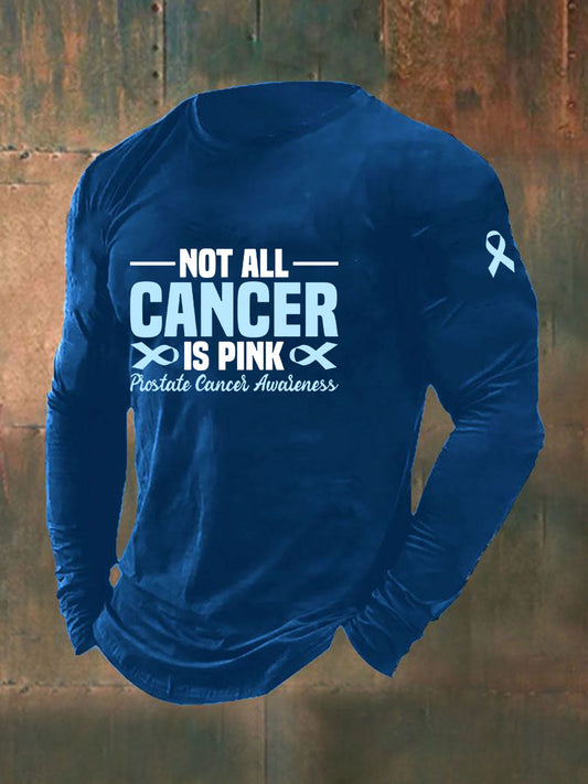 Men's Prostate Cancer Awareness Print Casual T-Shirt