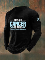 Men's Prostate Cancer Awareness Print Casual T-Shirt