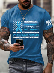 Men's Prostate Cancer Awareness Print Casual T-Shirt