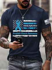 Men's Prostate Cancer Awareness Print Casual T-Shirt