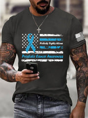 Men's Prostate Cancer Awareness Print Casual T-Shirt