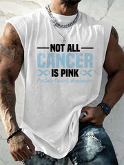 Men's Prostate Cancer Awareness Print Casual Tank Top