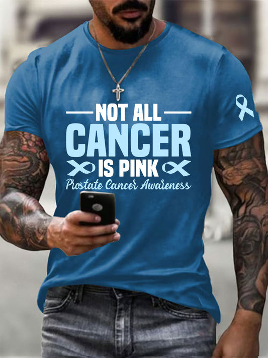 Men's Prostate Cancer Awareness Print Casual T-Shirt