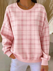 Women's Breast Cancer Awareness Ribbed Round-Neck Sweatshirt