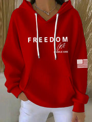Women's Freedom Is Not Free R.I.P Charlie Kirk Long Sleeve Hoodie