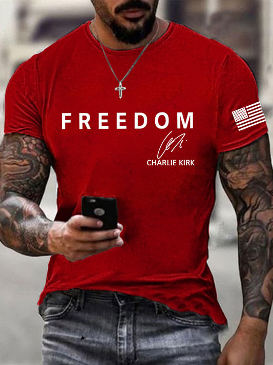 Men's Freedom Is Not Free R.I.P Charlie Kirk Short Sleeve T-shirt