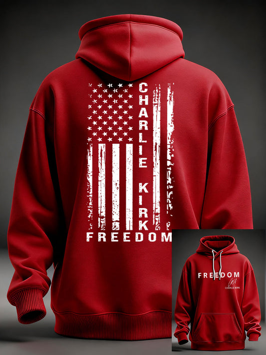 Men's Freedom Is Not Free R.I.P Charlie Kirk Oversized Drop-Shoulder Hoodie with Pockets