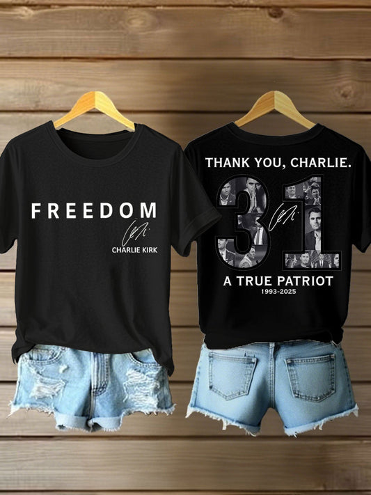 Women's Thank You Charlie 31 True Patriot Printed T-shirt