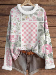 Women's Breast Cancer Pink furry print top