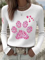 Women's Breast Cancer Awareness Animal Paw Print Tops