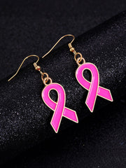 Women's Breast Cancer Awareness Pink Ribbon Earrings