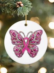 Breast Cancer Awareness Pink Ribbon Acrylic Decorative Ornament