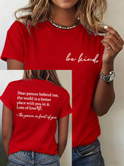 Women's Dear Person Behind Me Be Kind Short Sleeve T-Shirt