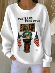 Women's Portland Frog 2028 Ribbed Round-Neck Sweatshirt