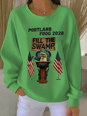 Women's Portland Frog 2028 Ribbed Round-Neck Sweatshirt