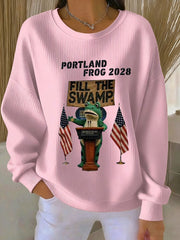 Women's Portland Frog 2028 Ribbed Round-Neck Sweatshirt