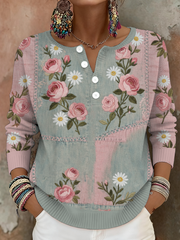 Women's Breast Cancer Awareness Floral Art Printed Tops