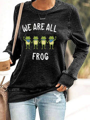 Women's Resist Frog Print Casual Sweatshirt