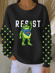 Women's Portland Frog Resist Ribbed Round-Neck Sweatshirt
