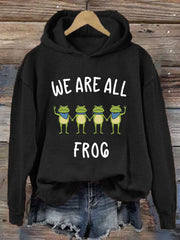 Women's Resist Frog Print Casual Hoodie