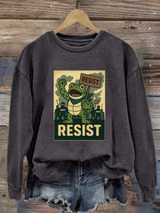 Women's Resist Frog Print Casual Sweatshirt