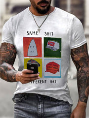 Men's Same Shit Different Hat Printed Casual T-shirt