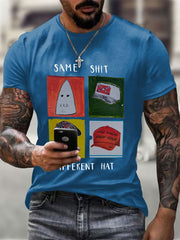 Men's Same Shit Different Hat Printed Casual T-shirt
