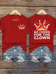 Women's No Kings Printed Casual T-shirt