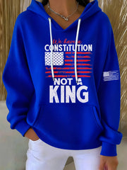 Women's We Have a Constitution Not a King Printed Hoodie