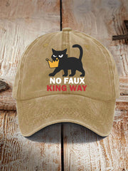 Unisex no faux king way Black Cat Print Hat