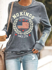 Women's No Kings Print Sweatshirt