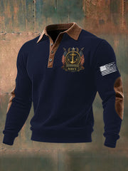 Men's Navy Printed Sweatshirt