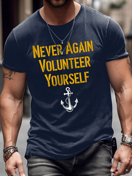 Men's Funny Navy short sleeves t-shirt