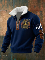 Men's Navy Printed Sweatshirt