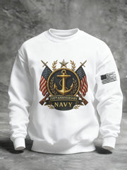 Men's Navy Printed Sweatshirt
