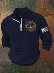Men's Navy Printed Sweatshirt