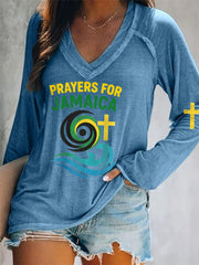 Women's Hurricane Melissa Jamaica Stronger Than The Storm Pray For Jamaica Long-Sleeve T-Shirt