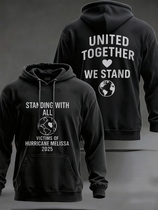 Men's Standing With All Victims Of Hurricane Melissa United Together We Stand Hoodie
