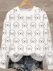 Women's Cute Animal Art Print Casual Flannel Sweater