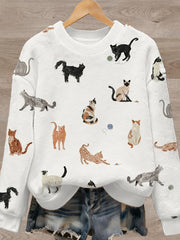 Women's Cute Animal Art Print Casual Flannel Sweater