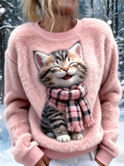 Women's Flannel Cat Sweatshirts