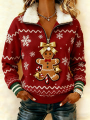 Women's Vintage Christmas Composite Fleece Hoodie