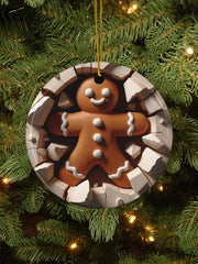 Merry Christmas 3D Art Printed Acrylic Decorative Ornament