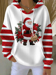 Women's Christmas Santa Claus Printed Hoodie