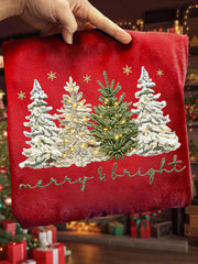 Women's Faux Yarn Merry And Bright Christmas Tree Print Casual Sweatshirt