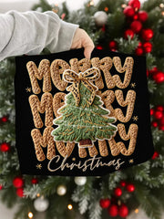 Women's Faux Yarn Merry Christmas Print Casual Sweatshirt