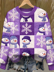 Women's Purple Christmas Printed Sweatshirt