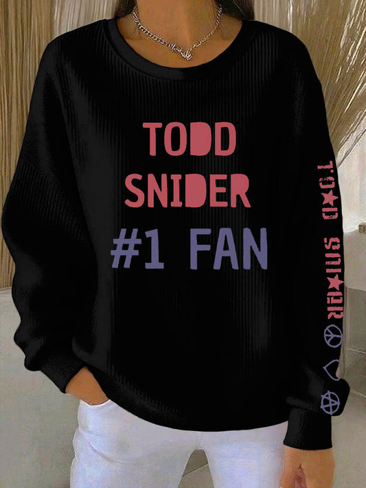 Women's Todd Snider Ribbed Round-Neck Sweatshirt
